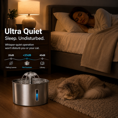 NeatPaws™ FreshFlow Stainless Steel Cat Water Fountain