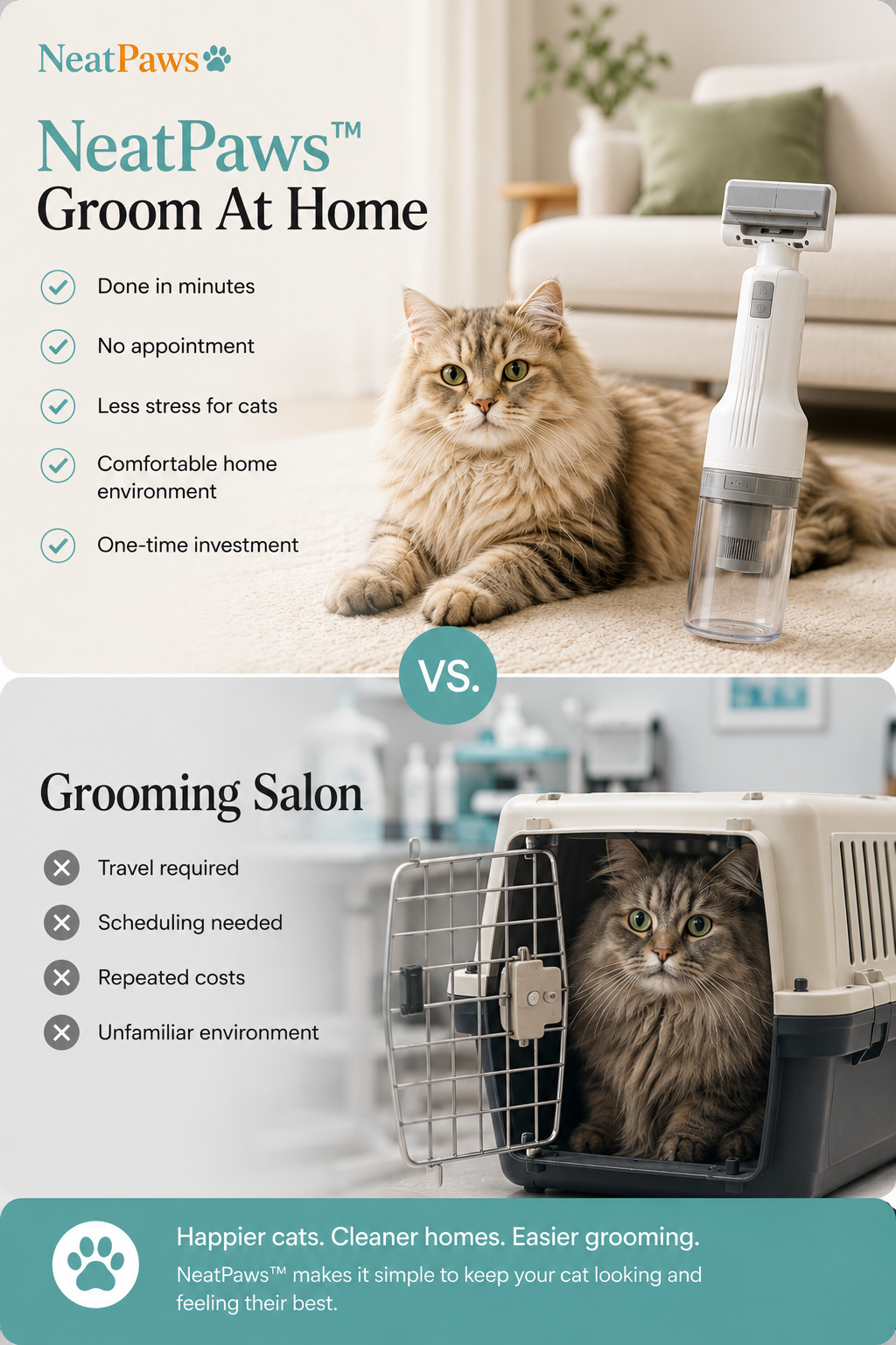 NeatPaws™ Premium Electric Cat Grooming Kit