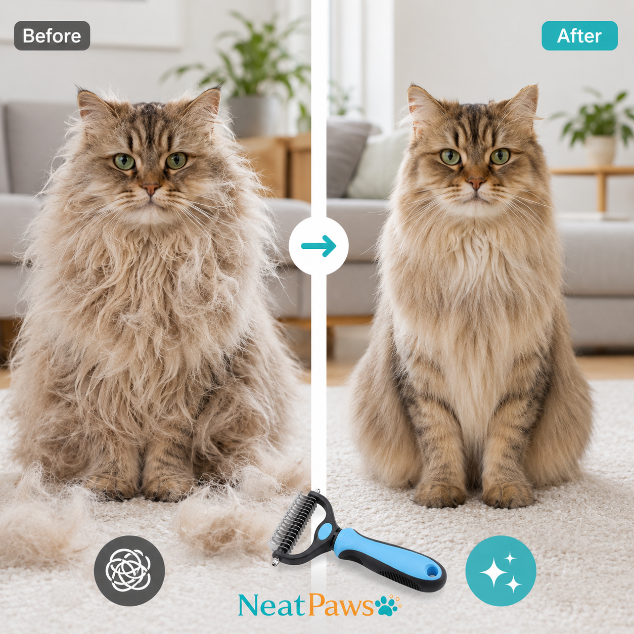 NeatPaws™ Deshedding Brush & Comb Set