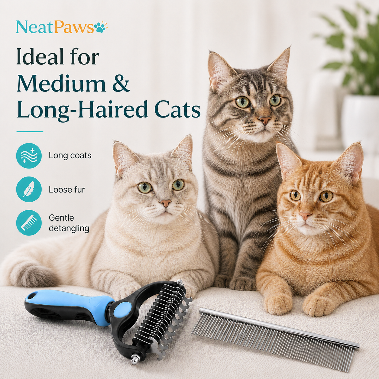 NeatPaws™ Cat Deshedding Tool