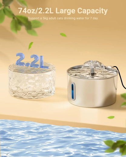 NeatPaws™ FreshFlow Stainless Steel Cat Water Fountain