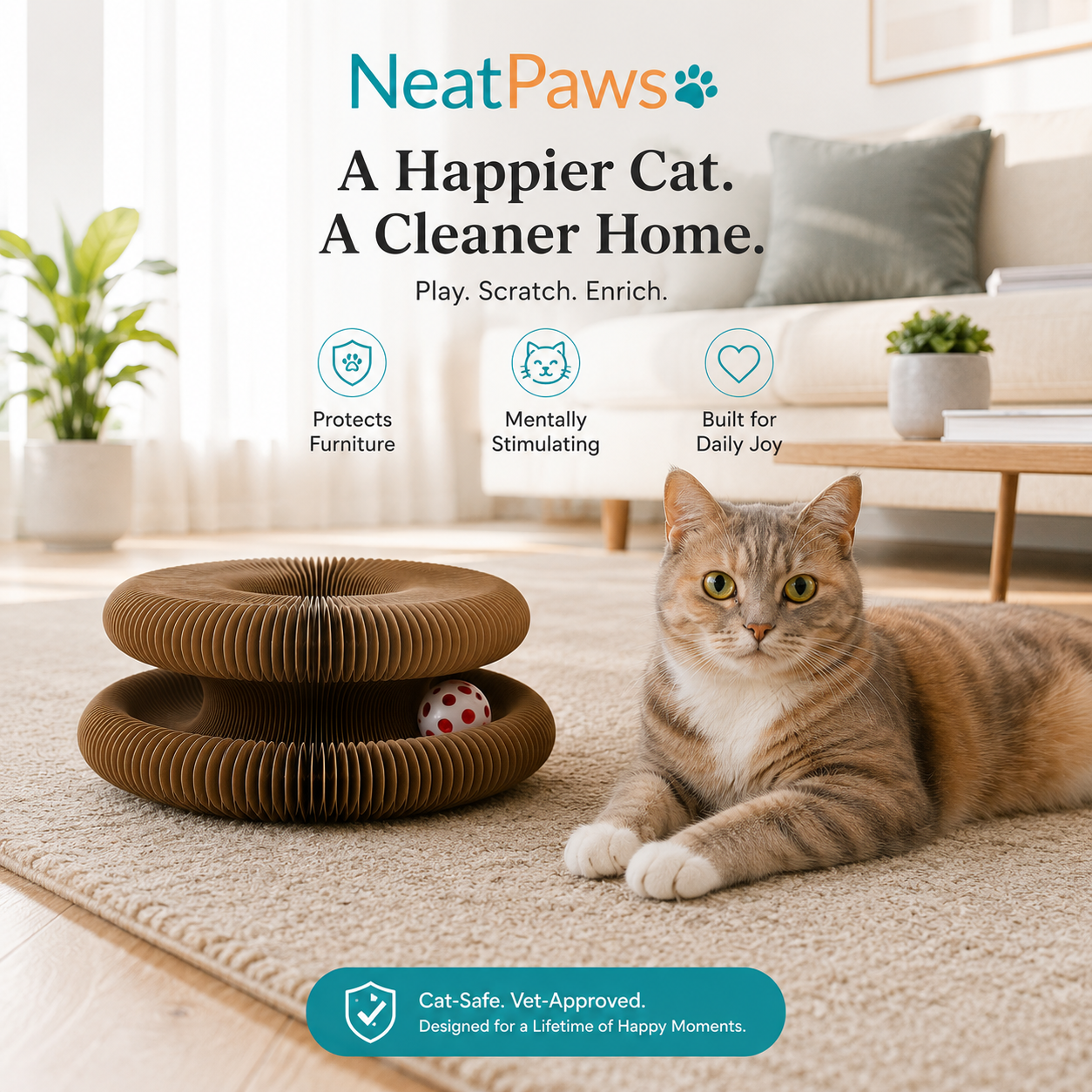 NeatPaws™ Cat Scratch & Play Toy