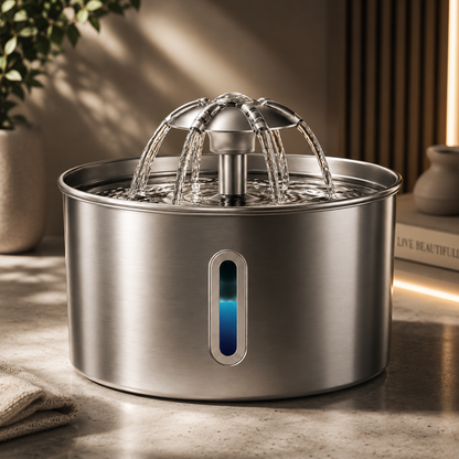 NeatPaws™ FreshFlow Stainless Steel Cat Water Fountain