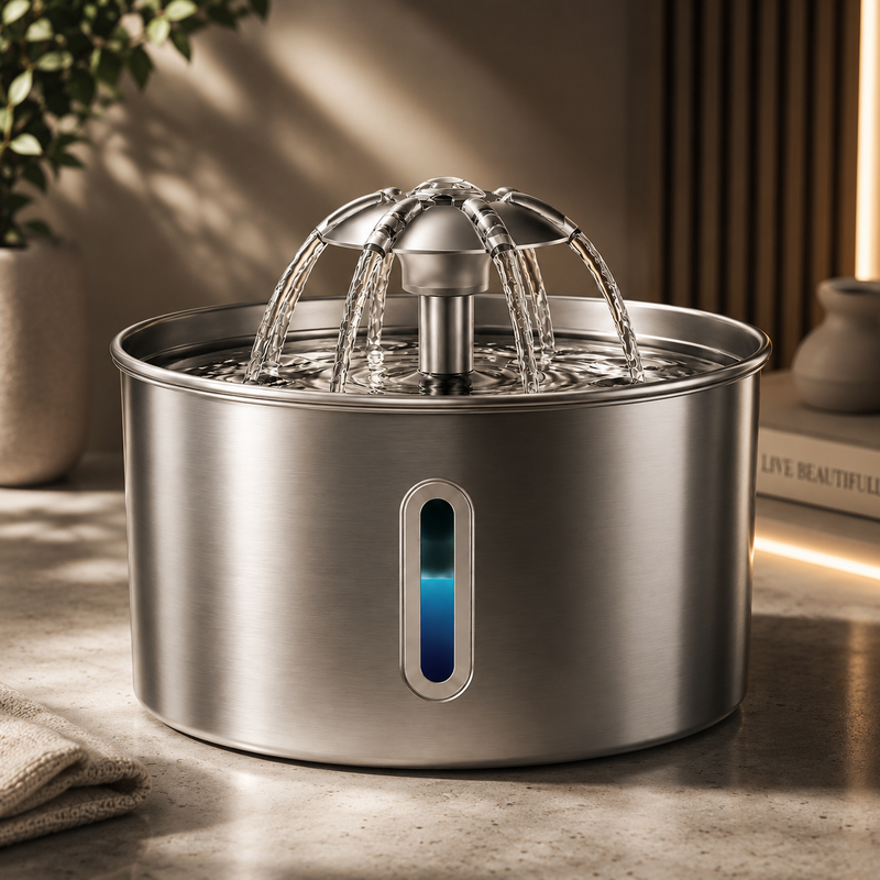 NeatPaws™ FreshFlow Stainless Steel Cat Water Fountain